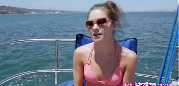  Captain dives deep in four girlfriends on his boat
